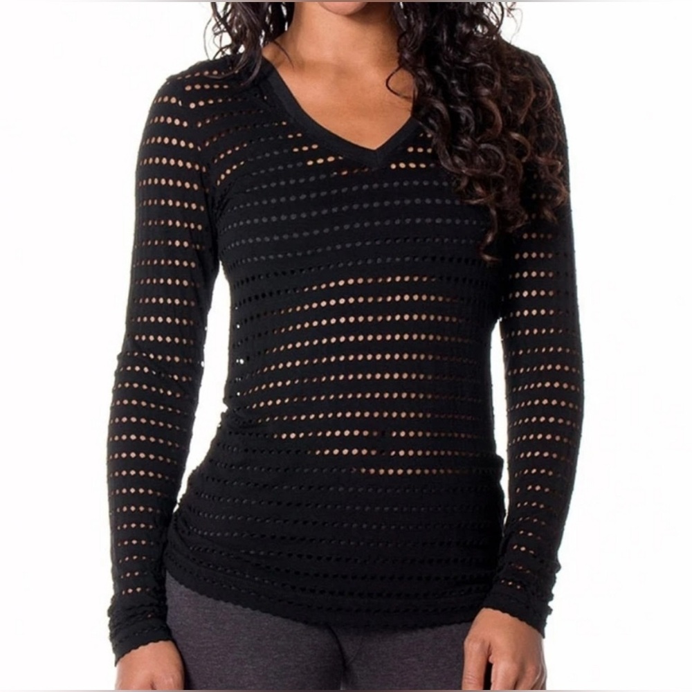 Hard Tail | Black Holey V Neck Shirt | sz Medium | Excellent Condition